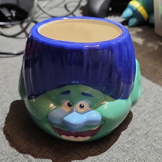 Treasure Trolls Branch Character 3D Face Blue Collectible Coffee Cup Mug Dwa