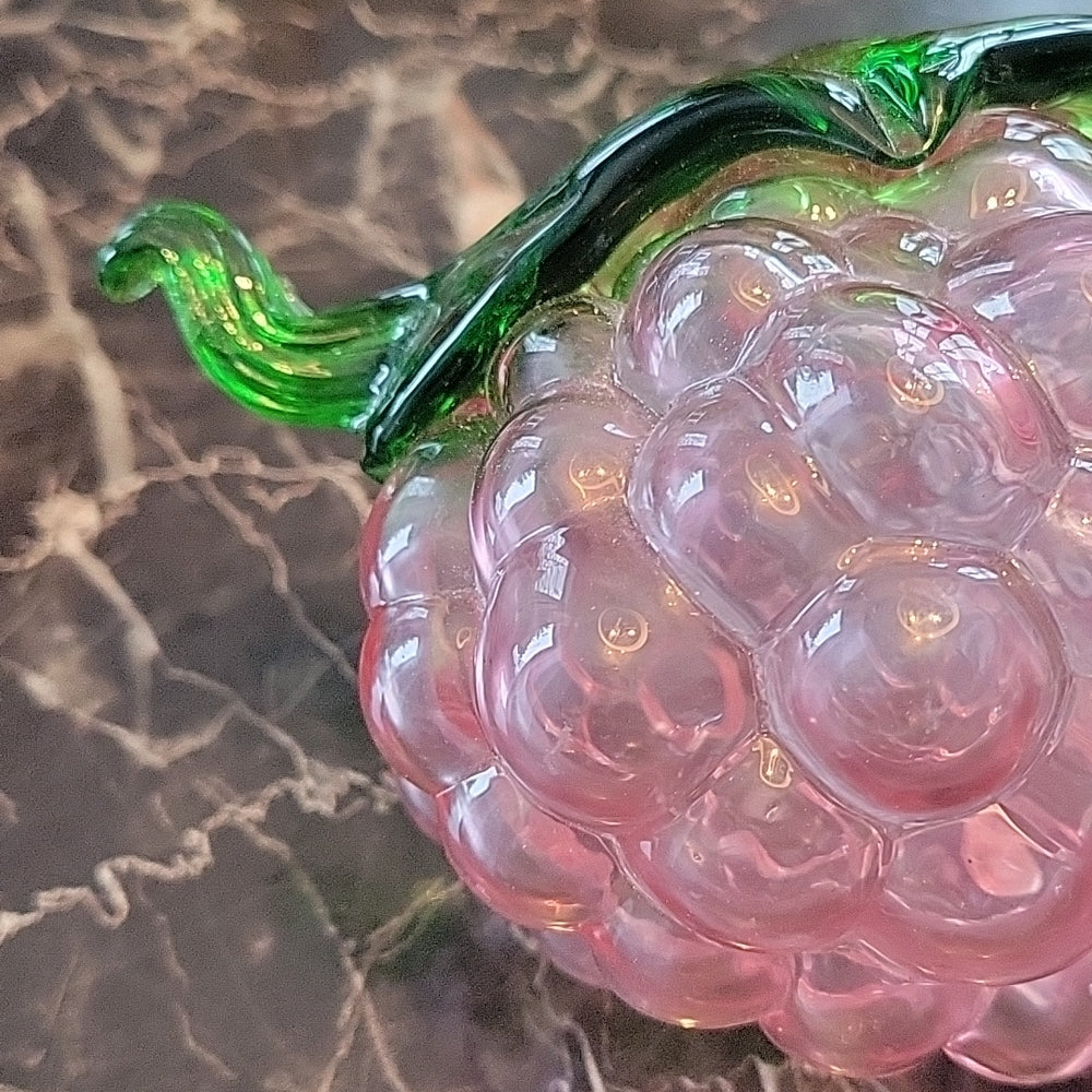 Art Glass Amethyst Purple 🍇 Grape Bunch Fake Faux Home Decor Murano Style Vtg