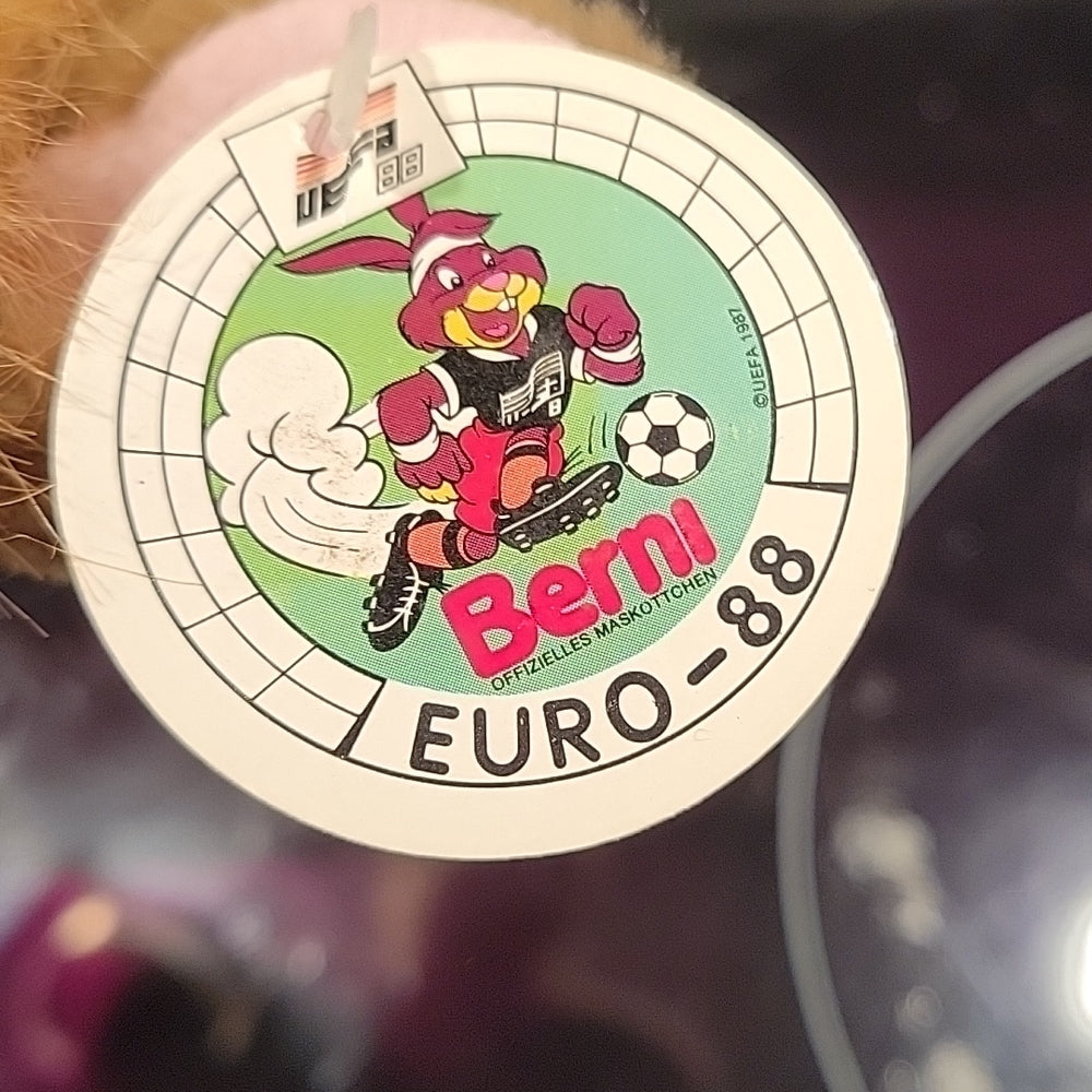 Berni Euro Uefa 88, Vintage Football Mascot, Plush Toy W/ Original Tag
