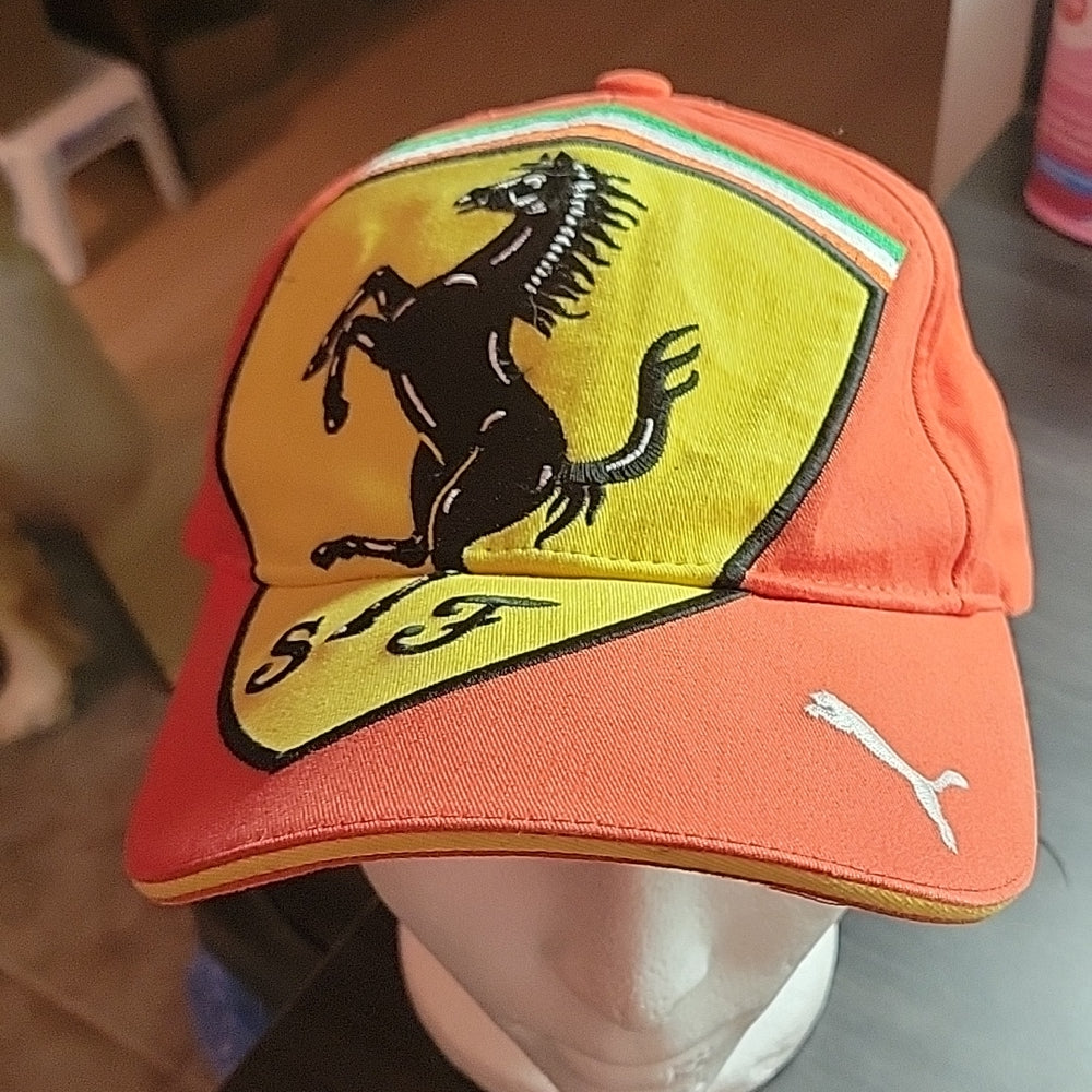 Puma X Ferrari Big Logo Hat Cap Sf90 Sf Team Racing Formula 1 Retro Rare