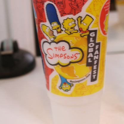Lot Of 3 Restaurant Sub Way Simpsons Plastic Drinking Glass Collectible Matt Gro