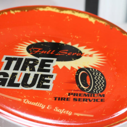 Full Service Plate Tire Glue Premium Tire Service Vintage Quality & Safety