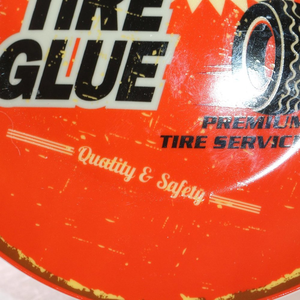 Full Service Plate Tire Glue Premium Tire Service Vintage Quality & Safety