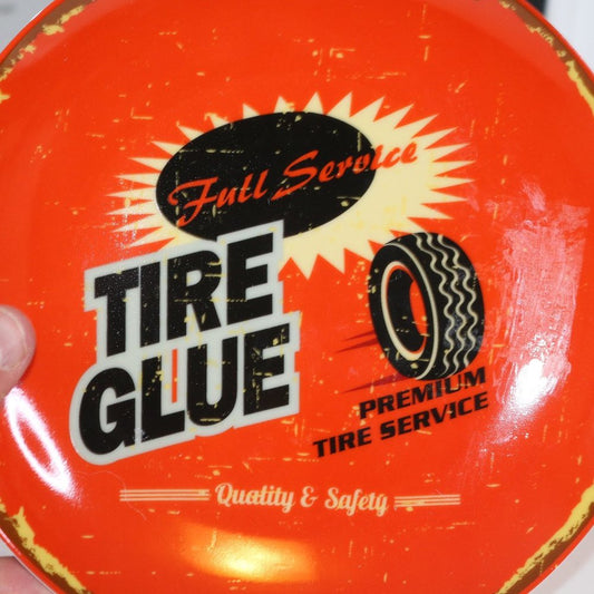 Full Service Plate Tire Glue Premium Tire Service Vintage Quality & Safety