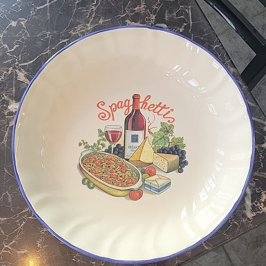 Spaghetti Bowl Italinax Made In Italie Large Plate 12.5Inch Large