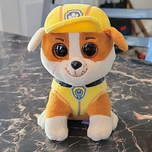 Paw Patrol Rubble The Bulldog Ty Beanie Boos 6" Plush Stuffed Animal Toy 2020