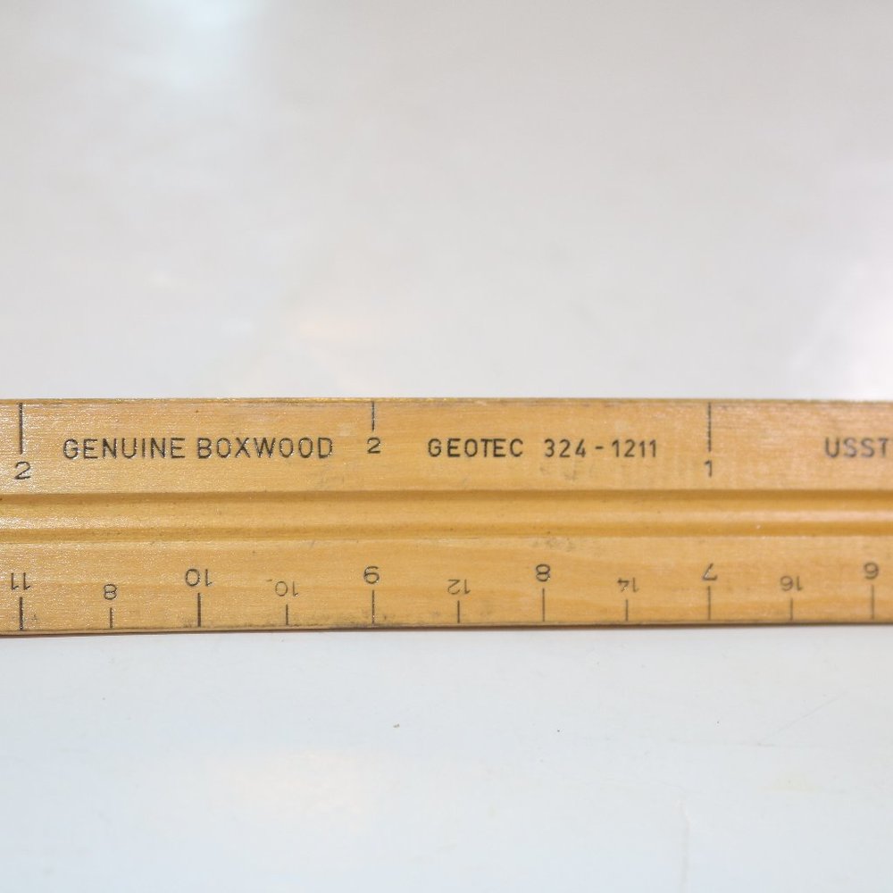 Vintage K & E Co Wooden 3 Sided Triangle Ruler Star Quality 8895 12 Inches