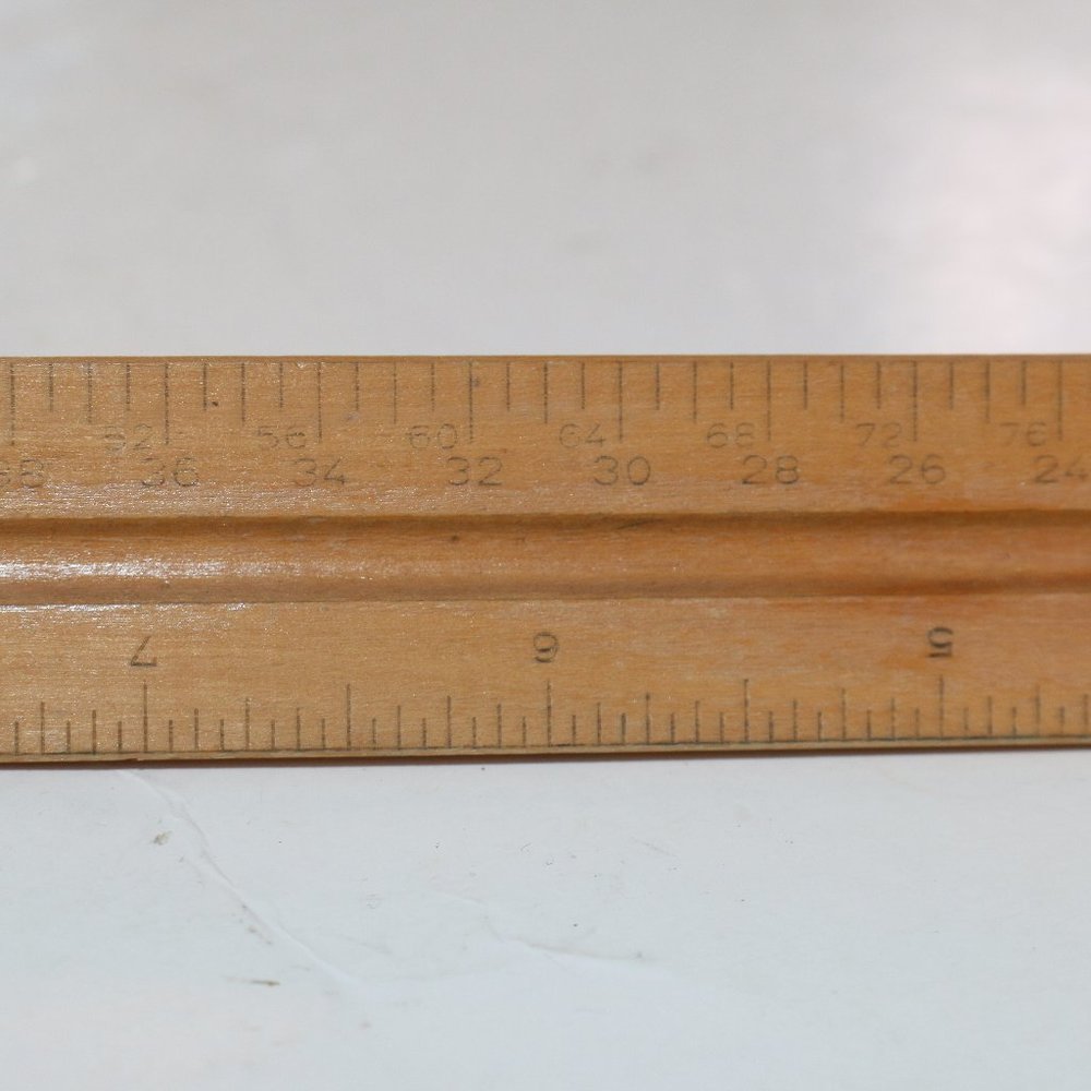 Vintage K & E Co Wooden 3 Sided Triangle Ruler Star Quality 8895 12 Inches