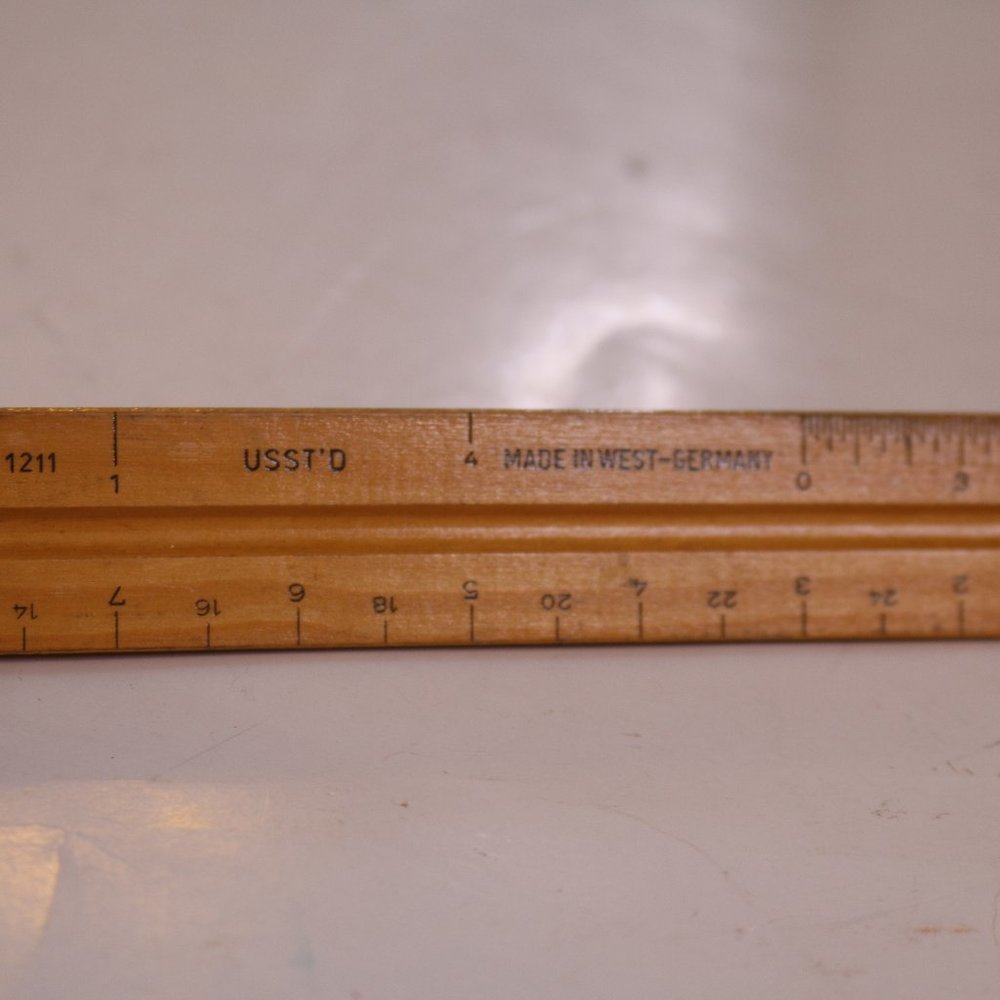 Vintage K & E Co Wooden 3 Sided Triangle Ruler Star Quality 8895 12 Inches