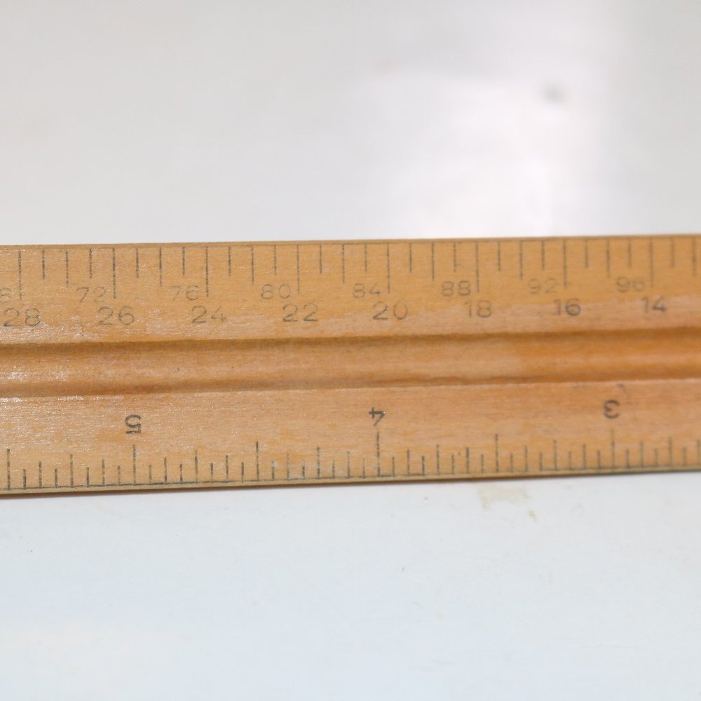 Vintage K & E Co Wooden 3 Sided Triangle Ruler Star Quality 8895 12 Inches