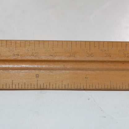 Vintage K & E Co Wooden 3 Sided Triangle Ruler Star Quality 8895 12 Inches