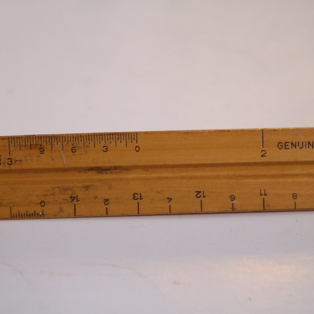 Vintage K & E Co Wooden 3 Sided Triangle Ruler Star Quality 8895 12 Inches