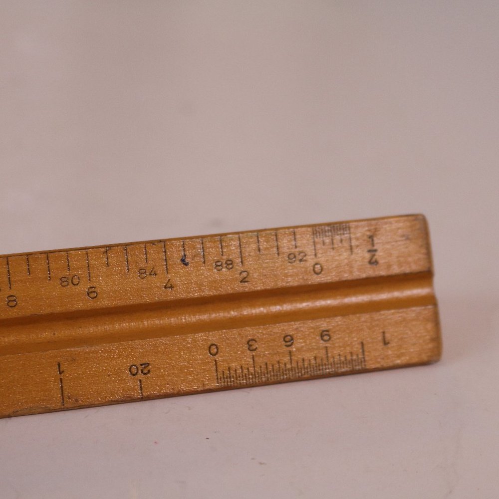 Vintage K & E Co Wooden 3 Sided Triangle Ruler Star Quality 8895 12 Inches