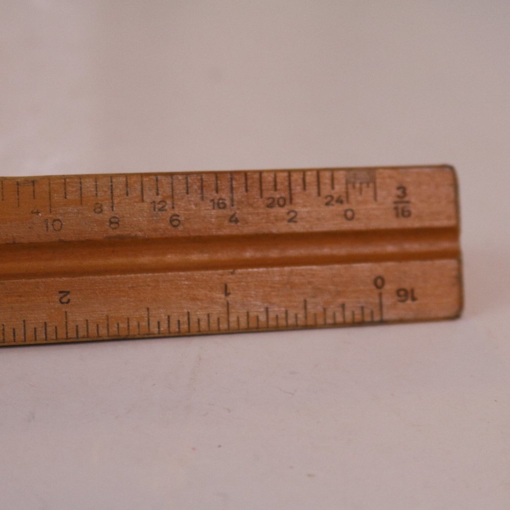 Vintage K & E Co Wooden 3 Sided Triangle Ruler Star Quality 8895 12 Inches