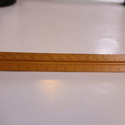 Vintage K & E Co Wooden 3 Sided Triangle Ruler Star Quality 8895 12 Inches