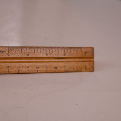 Vintage K & E Co Wooden 3 Sided Triangle Ruler Star Quality 8895 12 Inches