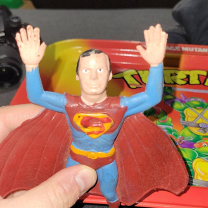 Vintage 7" Tall Superman Rubber Jiggler Action Figure