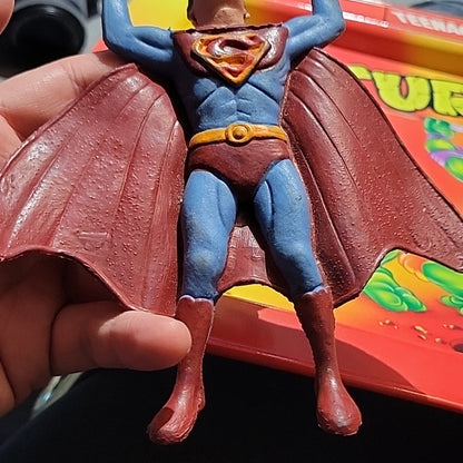 Vintage 7" Tall Superman Rubber Jiggler Action Figure