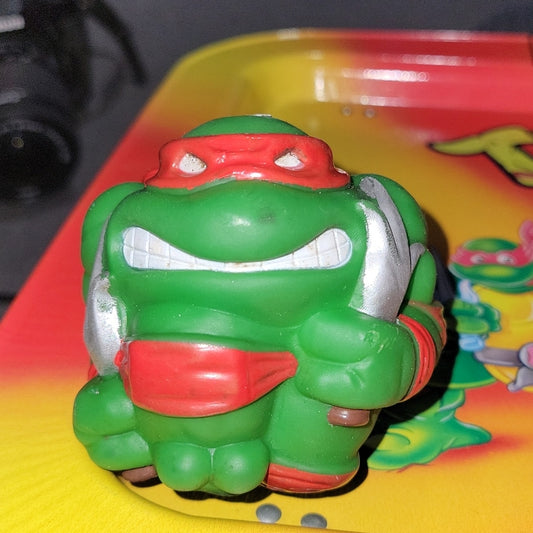 Vintage Tmnt Raphael Sewer Sports Ball 3" Baseball Toy 1991 Ninja Turtles