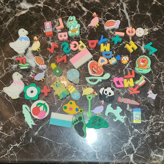 Lot Of Mixed Vintage Eraser Toys