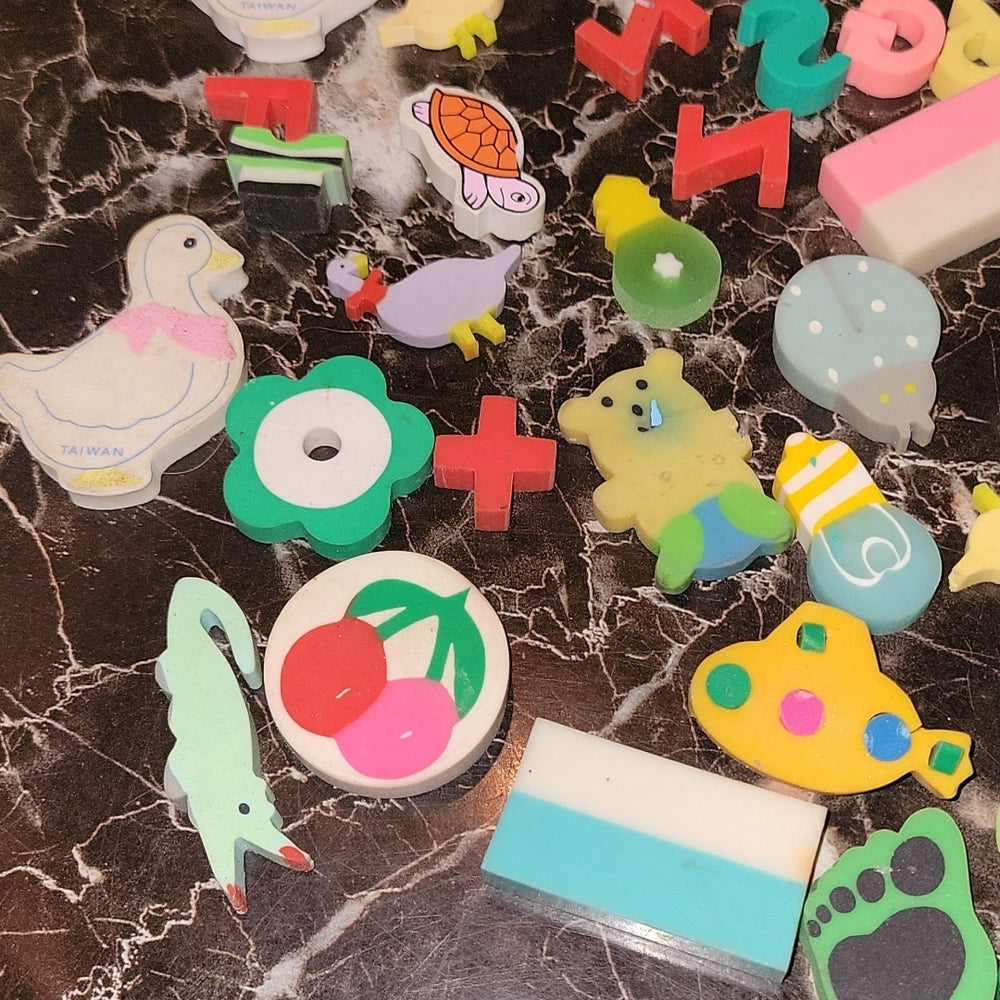 Lot Of Mixed Vintage Eraser Toys