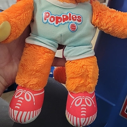 Vintage 1986 Mattel Sports Popples Dunker Basketball Orange Plush Stuffed Animal