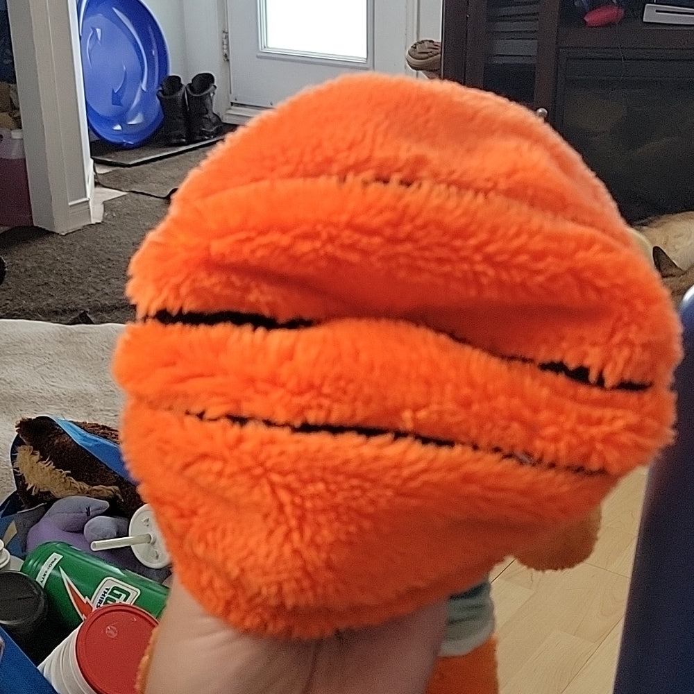 Vintage 1986 Mattel Sports Popples Dunker Basketball Orange Plush Stuffed Animal