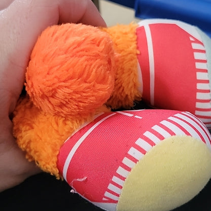 Vintage 1986 Mattel Sports Popples Dunker Basketball Orange Plush Stuffed Animal