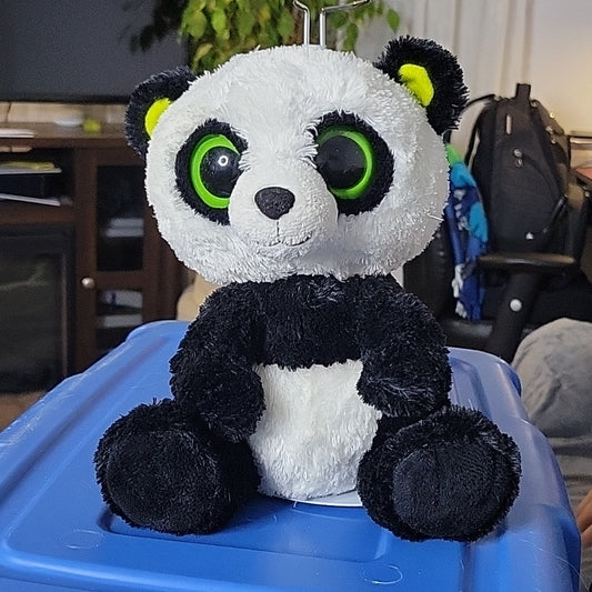 Ty Beanie Boos - Bamboo The Panda Bear (9 Inch Medium)(Sparkly/Shiny Ears)