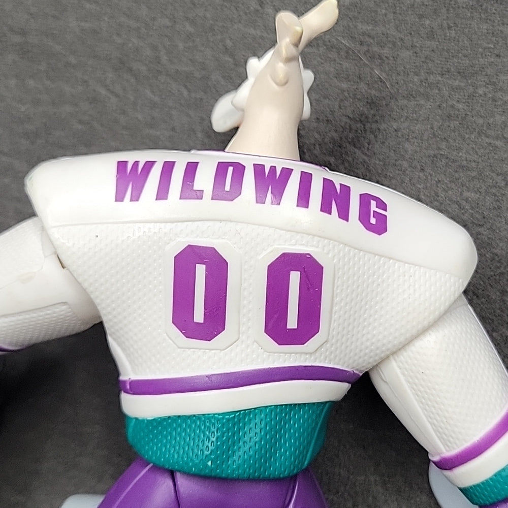 Disney Wildwing Duck Figure Vtg Mighty Ducks Goalie, Stick Anaheim Hockey Loose