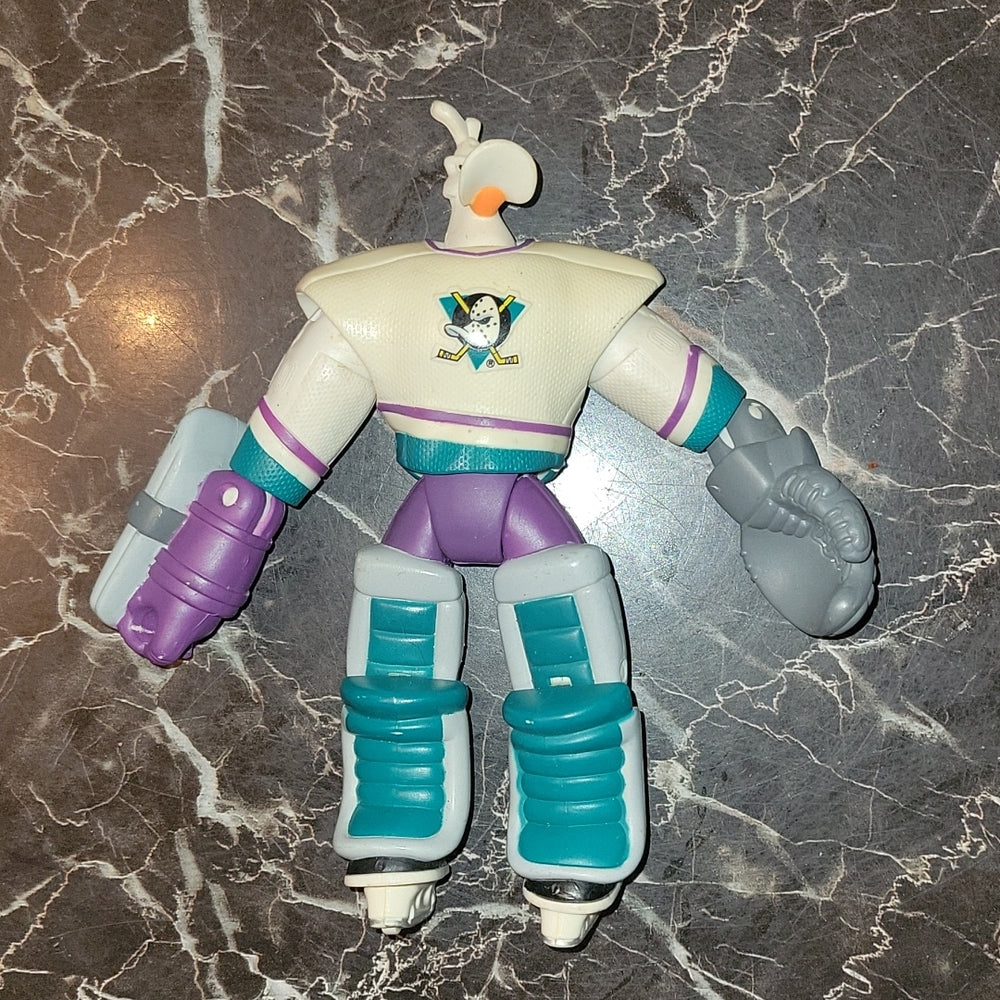 Disney Wildwing Duck Figure Vtg Mighty Ducks Goalie, Stick Anaheim Hockey Loose