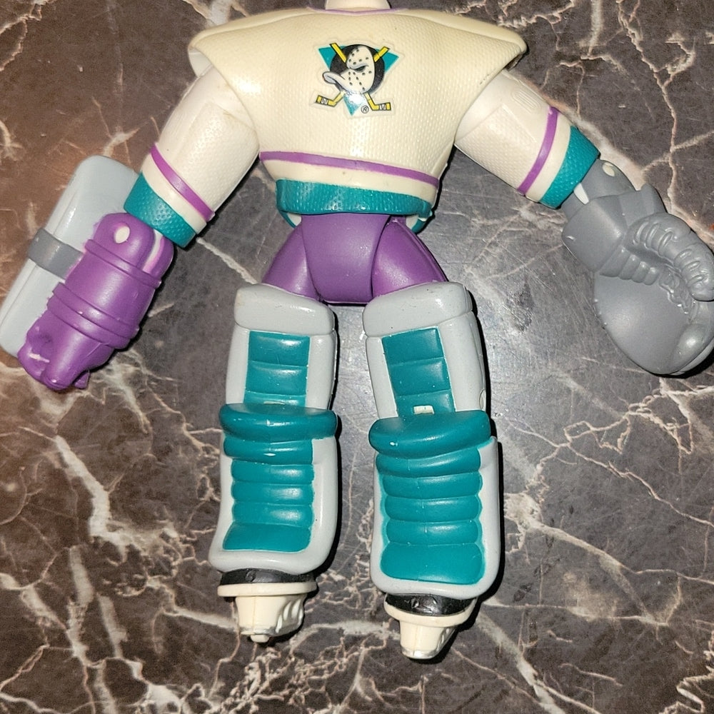 Disney Wildwing Duck Figure Vtg Mighty Ducks Goalie, Stick Anaheim Hockey Loose