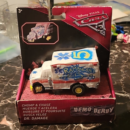 Mattel Disney Pixar Cars 3 Demo Derby Chomp & Chase Dr. Damage Nib