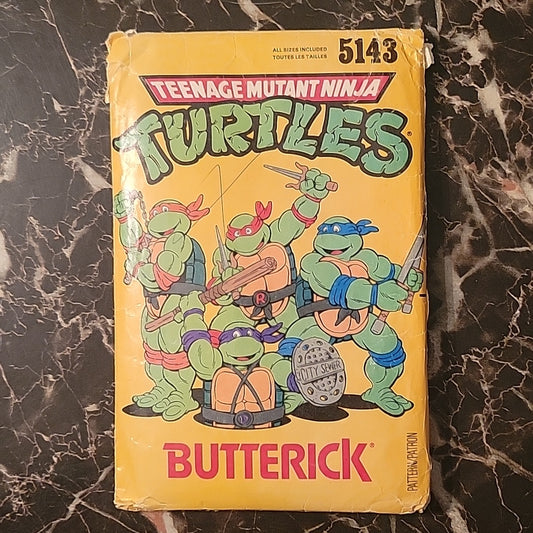 Vintage Teenage Mutant Ninja Turtles Costume Pattern Butterick #5143 1990 Mirage
