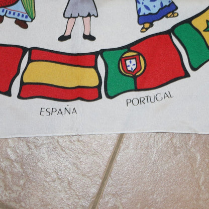 Rare World Flag Children Of The World Country Peace Hand In Hand Multilanguage F