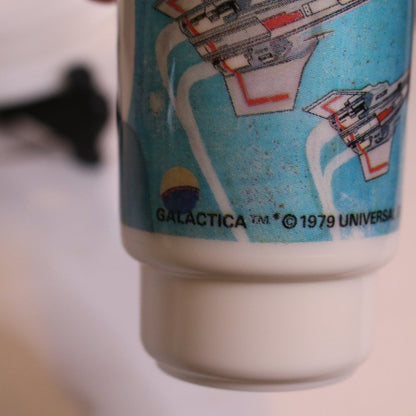 Battlestar Galactica Plastic Cup Vintage 1979 Drinking Glass