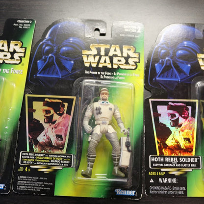 3X Star Wars The Power Of The Force Action Figure Hoth Rebel Soldier 1996 Sealed