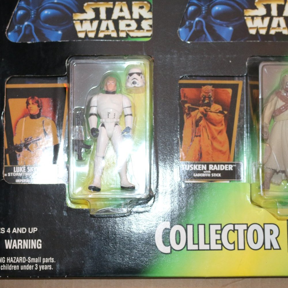 New Nip - Star Wars Figure Collector 3 Pack - Obi Wan, Tusken, Luke Storm Potf O