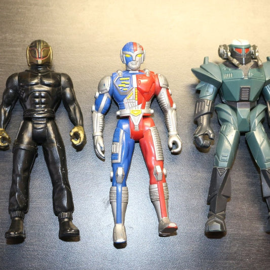 3X 1994 Vintage Action Figure Power Rangers Kenner Saban Vr Trooper Ryan Steel