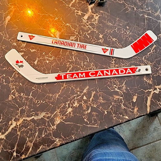 Vintage Team Canada Nhl Mini Hockey Stick Rare Sher-Wood & Canadian Tire
