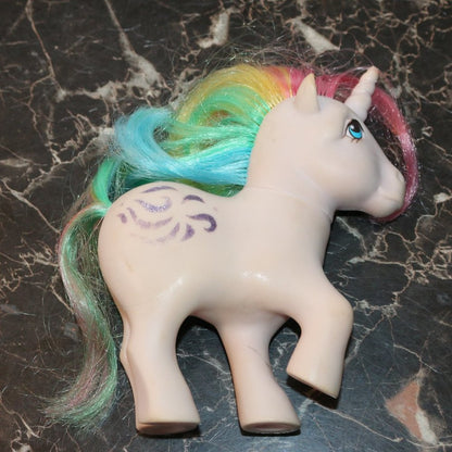 Vintage 1983 My Little Pony G1 Mlp Windy Rainbow Hair Unicorn Glitter Hong Kong