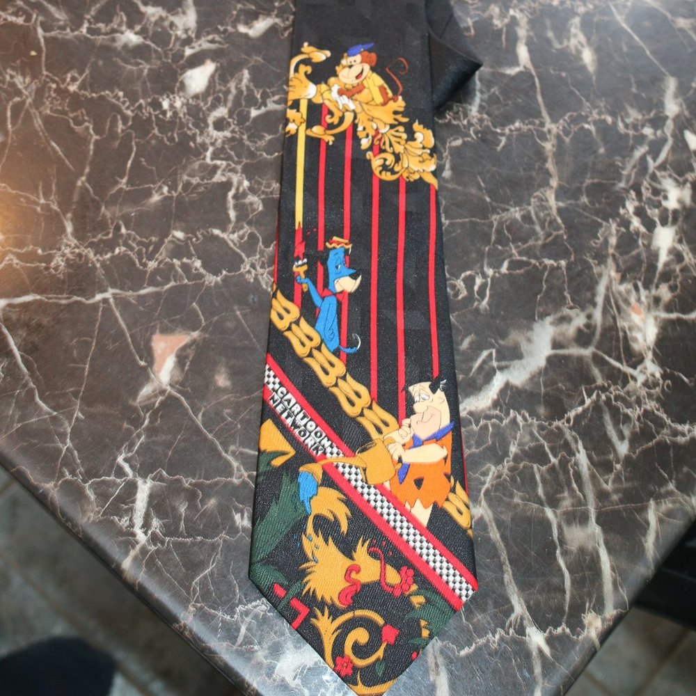 1994 Lakeside Apparel Tie Hanna Barbera Cravate Flintstones Hucklebery Hound