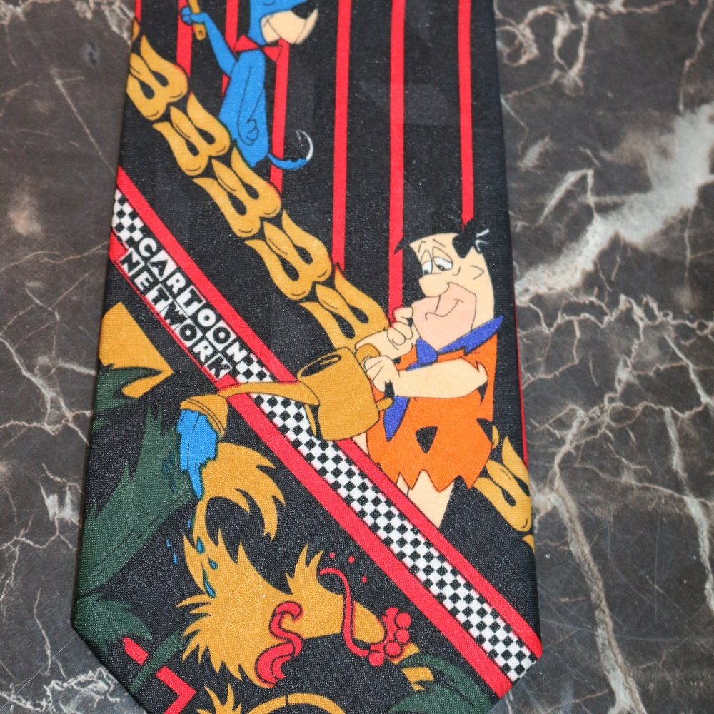 1994 Lakeside Apparel Tie Hanna Barbera Cravate Flintstones Hucklebery Hound