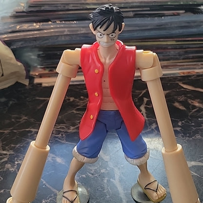 One Piece Monkey D Luffy Action Figure 2005 Spinning Suction Cup Swinging Fist