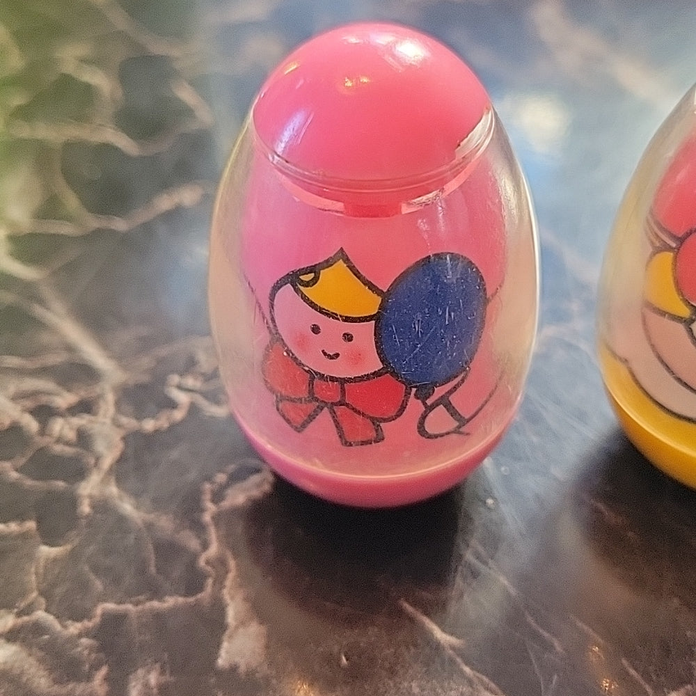 Vintage Weeble Wobble 1973 Hasbro Pink Baby With Blue Balloon + 1 Free More