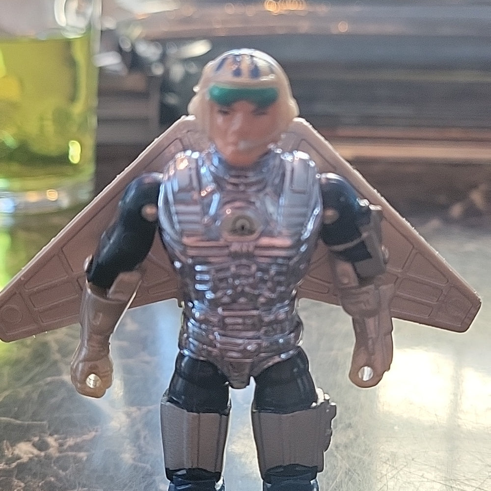 1986 Captain Power Major Hawk Masterson 3.75" Figure With Wings L. E. G. Mattel