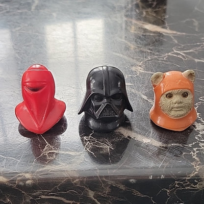 3 1983 Vintage Star Wars Darth Vader & Wicket W Warrick Ewok Head Pencil Toopers