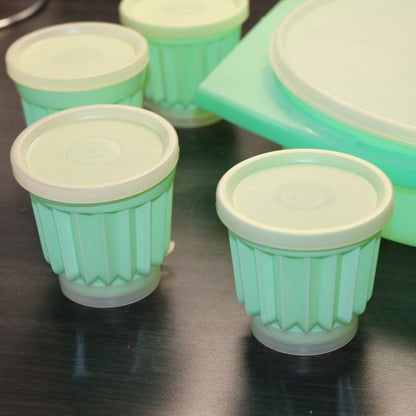 Vtg Tupperware Jadeite Green Bowl With Lid 786-6 Seal Lid 230-3 No Grater & More
