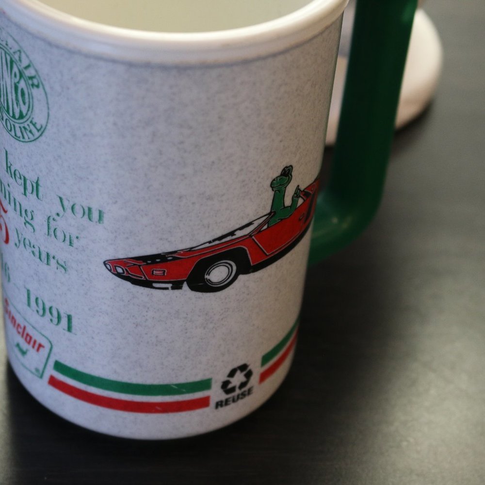 Vintage Whirley Sinclair Coffee Mug  75 Years 1991 Auto Car Rare