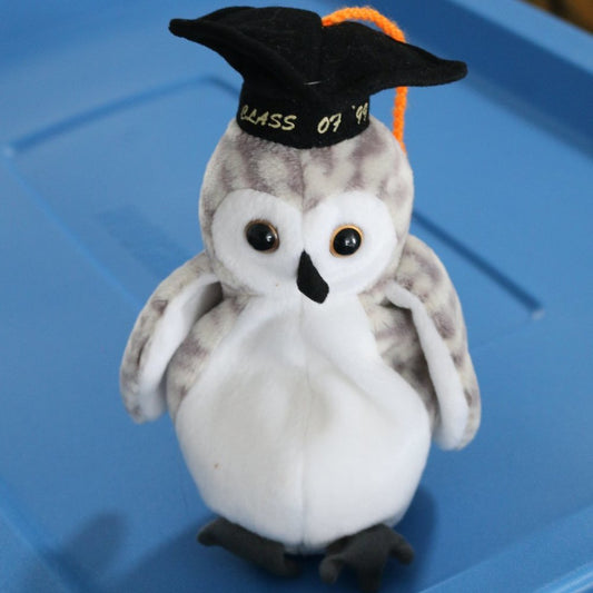 Ty Beanie Baby Wiser The Owl Graduation Collectible Plush Retired Vintage